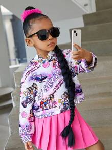 SHEIN 女孩字母和图案卫衣 - 彩色 - 查看 1