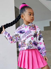 SHEIN 女孩字母和图案卫衣 - 彩色 - 查看 3