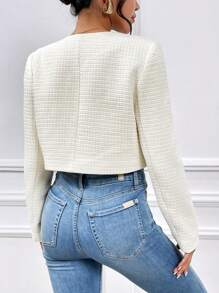 Firerie Abrigo con botones delanteros sólidos para otoño/invierno - Beis - Ver 2