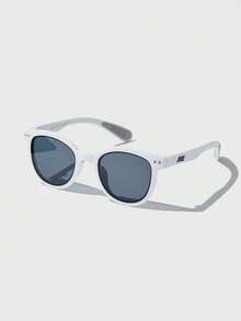 JNSQ 1pc Kids' Fashionable Oval Frame Fashion Glasses For & Outdoor Activities - White - View 9