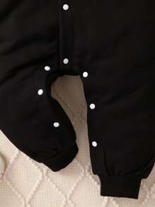 男嬰前蝴蝶結二合一連身褲 - 黑與白 - 查看 3