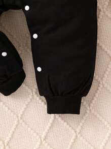 男嬰前蝴蝶結二合一連身褲 - 黑與白 - 查看 4