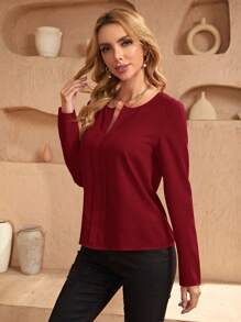 SHEIN Clasi 素色缺口領上衣