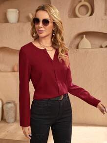 SHEIN Clasi 素色缺口領上衣