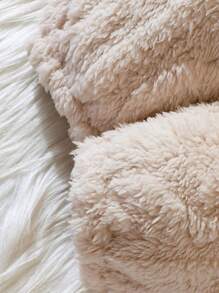 男嬰素色毛絨夾克和褲子 - 杏色 - 查看 7