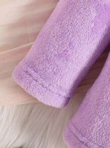 Baby Girl Contrast Lace Ruffle Trim Keyhole Back Tee - Lilac Purple - View 3