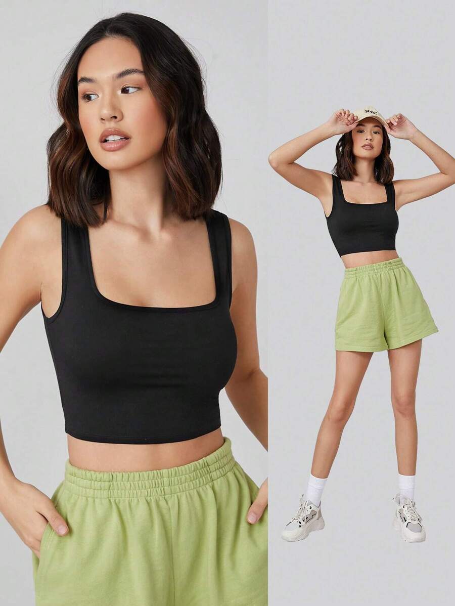 SHEIN BASICS 素色背心上衣