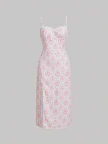 SHEIN MOD In Toàn bộ Tách đùi Váy Dây - Nhiều màu - Xem 1