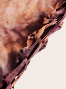 ROMWE PUNK 紮染側邊鏤空喇叭褲不附腰帶 - 彩色 - 查看 4