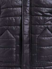 SHEIN Áo khoác trẻ em lót nhiệt có mũ trùm đầu có đệm - màu đen - Xem 3