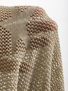 DAZY Star Pattern Drop Shoulder Jumper - Khaki - View 8