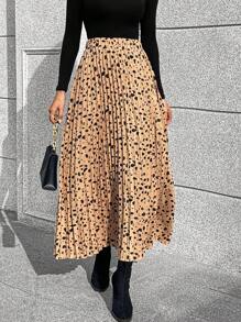 SHEIN LUNE In ấn Chân Váy xếp ly - Nhiều màu - Xem 1