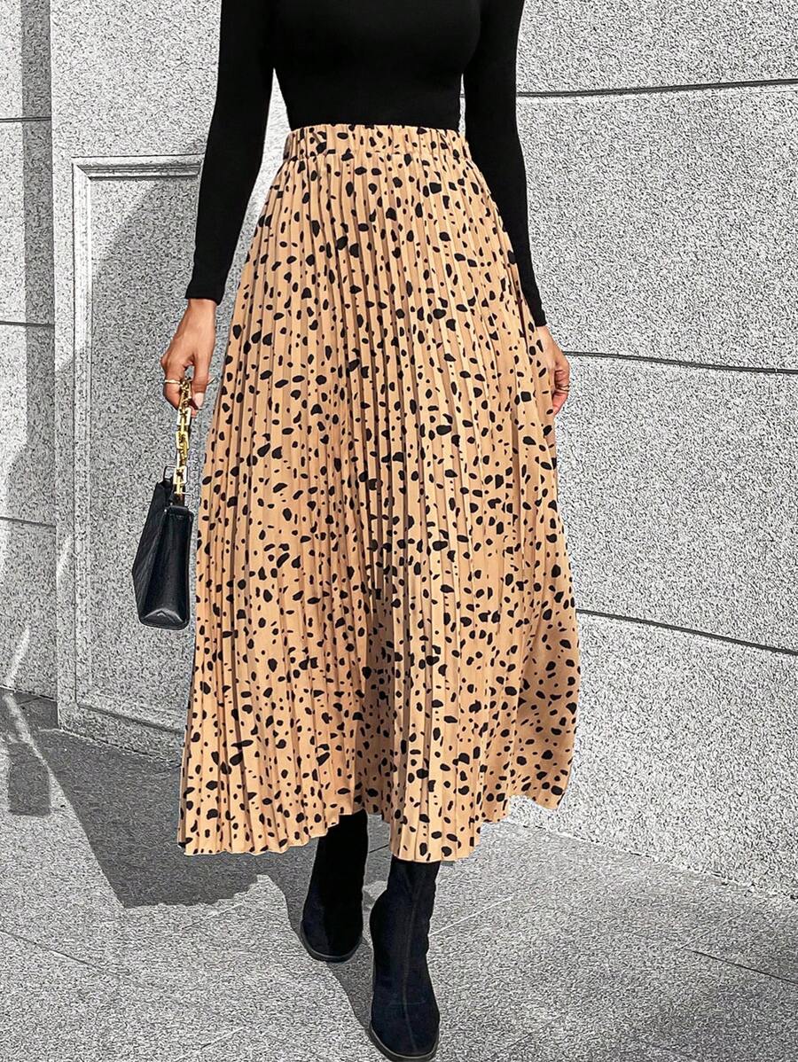 SHEIN LUNE In ấn Chân Váy xếp ly - Nhiều màu - Xem 1