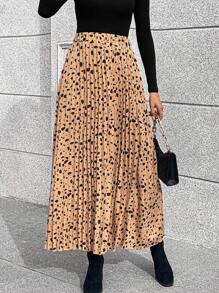 SHEIN LUNE In ấn Chân Váy xếp ly - Nhiều màu - Xem 4