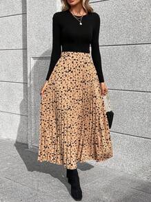 SHEIN LUNE In ấn Chân Váy xếp ly - Nhiều màu - Xem 5