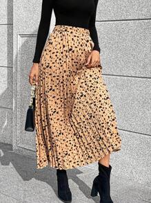 SHEIN LUNE In ấn Chân Váy xếp ly - Nhiều màu - Xem 6