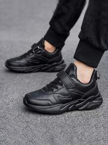 1 Đôi Bé Trai Màu Đen Buộc Dây Thiết Kế Móc Khóa Dây Chun Giày Cho Ngoài Trời - màu đen - Xem 4