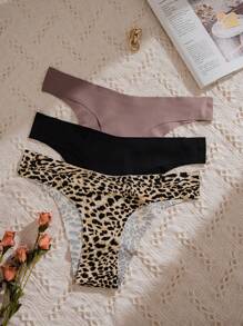 3 piezas Bragas con estampado de leopardo invisible - Multicolor - Ver 5