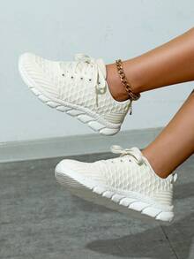 Beige Soft Lightweight Breathable Casual Athletic Shoes For Women - Beige - View 2