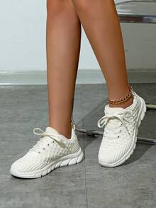 Beige Soft Lightweight Breathable Casual Athletic Shoes For Women - Beige - View 3