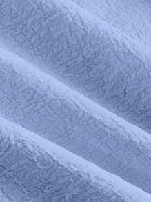 SHEIN MOD Talla grande Vestido con estampado floral con cordón delantero pecho con fruncido - Celeste - Ver 3