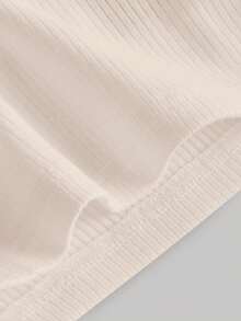 SHEIN MOD 素色交叉後綁帶吊帶上衣 - 米色 - 查看 4