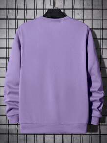 Manfinity VCAY Men Letter Graphic Sweatshirt - Lilac Purple - View 2