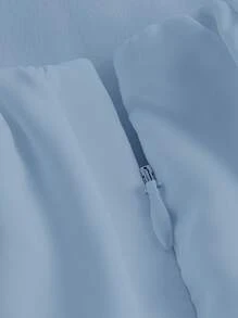 SHEIN MOD Cold Shoulder Ruffle Trim Dress,Pastel Dresses For Women - Baby Blue - View 4