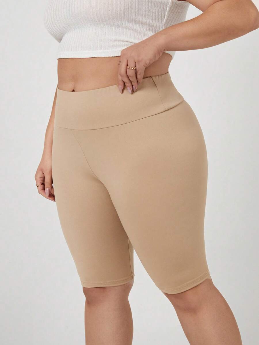 SHEIN LUNE Talla grande Shorts biker de cintura ancha