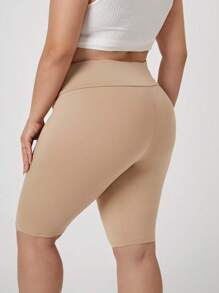 SHEIN LUNE Talla grande Shorts biker de cintura ancha