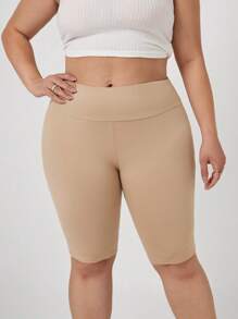 SHEIN LUNE Talla grande Shorts biker de cintura ancha