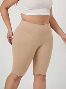 SHEIN LUNE Talla grande Shorts biker de cintura ancha