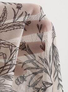 DAZY 花卉印花網眼上衣 - 米色 - 查看 8