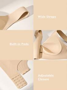 LUVLETTE Dream Curve 2ndSkin Full Coverage Wireless Seamless Push-Up Support Silicone No Show Bra - Apricot - View 7