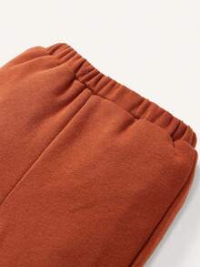 Cozy Pixies Đứa bé trai Đồ họa Hoạt hình Thiết kế tai 3D Tay Raglan Áo len & Quần nỉ Đối với Giáng sinh - Rỉ Nâu - Xem 5