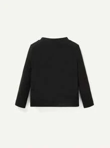 Cozy Pixies T-shirt À Manches Longues Imprimé De Couronne De Dessin Animé Doux Et Décontracté Pour Bébé Garçon Avec Un Demi-col Roulé Tricoté
