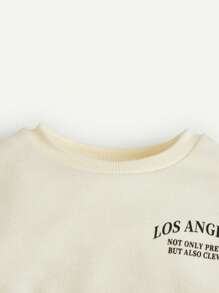 Cozy Pixies Bebé niño Pantalones con sudadera con estampado de slogan de color combinado - Multicolor - Ver 13