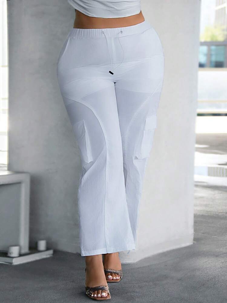 Plus High Waist Wide Leg Pants