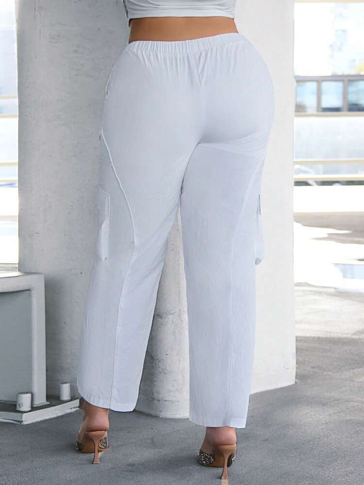 Plus High Waist Wide Leg Pants