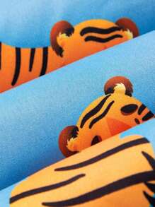 Manteau matelassé à capuche avec graphique de dessin animé pour bébé garçon