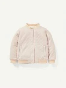 Cozy Pixies 女嬰拉鏈開襟衍縫飛行員夾克 - 杏色 - 查看 5