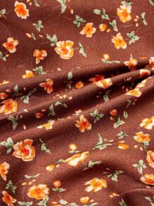 Cozy Pixies 女嬰印花荷葉邊翻領長袖高腰洋裝 - 彩色 - 查看 5