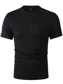 Manfinity Homme Nam Chi tiết Patched thư Áo thun - màu đen - Xem 5