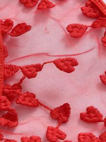 PetitDoll 刺绣网眼钢圈性感文胸和内裤内衣套装