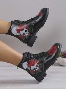 Women's Fashionable Outdoor Spring/autumn Boots - Black - View 1