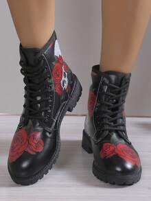 Women's Fashionable Outdoor Spring/autumn Boots - Black - View 3