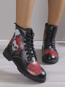 Women's Fashionable Outdoor Spring/autumn Boots - Black - View 4