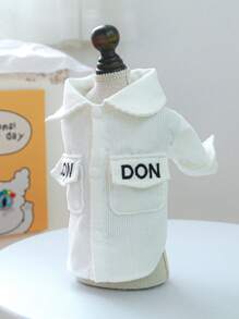 1入組寵物衣服狗狗貓服裝服飾倫敦圖案襯衫 - 白色 - 查看 3