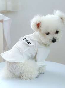 1入組寵物衣服狗狗貓服裝服飾倫敦圖案襯衫 - 白色 - 查看 5