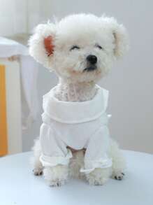 1入組寵物衣服狗狗貓服裝服飾倫敦圖案襯衫 - 白色 - 查看 6